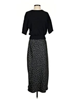 Evereve Black Maxi Dress with White Polka Dots
